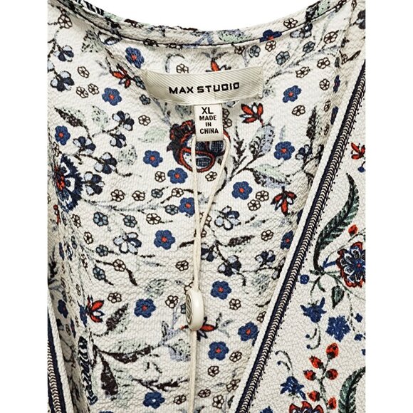 Boho Floral Tie Waist Top Max Studio Size XL NWT - Picture 5 of 7